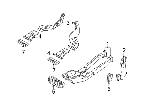 2011 Hyundai Equus Ducts Duct Assembly-Rear Ventilator No.2, LH Diagram for 97020-3N000