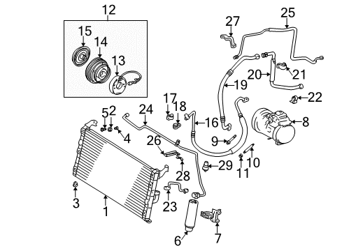 1996 Toyota RAV4 Air Conditioner Tank, Receiver Diagram for 88471-20050