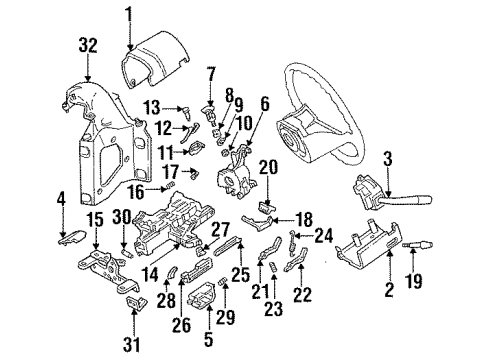 1994 Ford F-250 Steering Column & Wheel, Steering Gear & Linkage Adjust Tube Diagram for E7TZ-3281-A