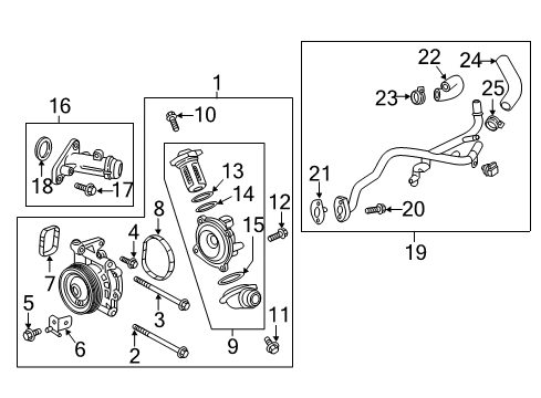 2019 Chevrolet Cruze Cooling System, Radiator, Water Pump, Cooling Fan By-Pass Pipe Diagram for 55499102