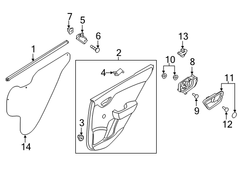 2018 Kia Rio Rear Door WEATHERSTRIP Assembly-Rear Door Belt Diagram for 83220H8000