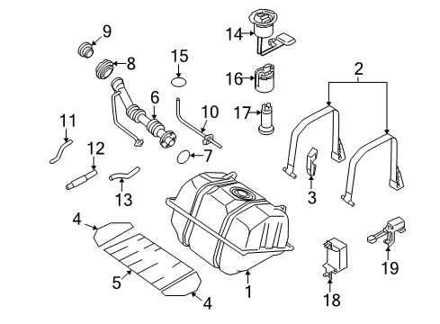 2006 Infiniti Q45 Senders Fuel Tank Cap Diagram for 17251-AR201