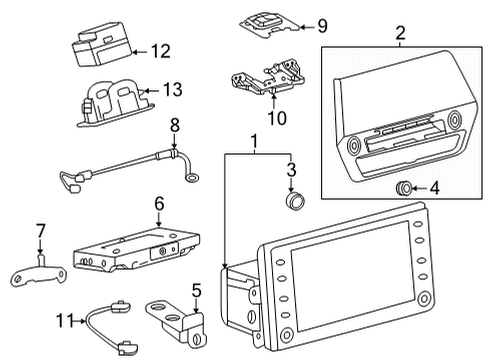 2020 Toyota Highlander Navigation System Antenna Cable Diagram for 86101-0EK40