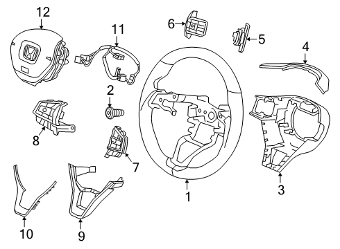 2019 Honda Insight Steering Column & Wheel, Steering Gear & Linkage Garnish (Upper) *NH900L* (DEEP BLACK) Diagram for 78542-TVA-A01ZA
