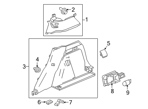 2022 Honda HR-V Interior Trim - Quarter Panels GARNISH ASSY., L. RR. PILLAR *NH882L* (PLATINUM GRAY) Diagram for 84181-T8K-G01ZA