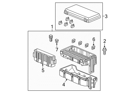 2017 Honda Odyssey Electrical Components Cover, Relay Box (Upper) Diagram for 38256-TK8-A01