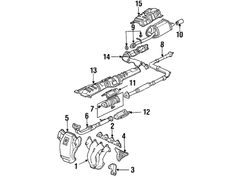 1994 Honda Prelude Exhaust Manifold Cover B, Exhuast Manifold Diagram for 18121-PT2-J00