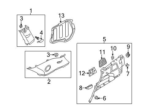 2014 Kia Sorento Interior Trim - Quarter Panels Trim Assembly-Luggage Side Diagram for 857301U500H9