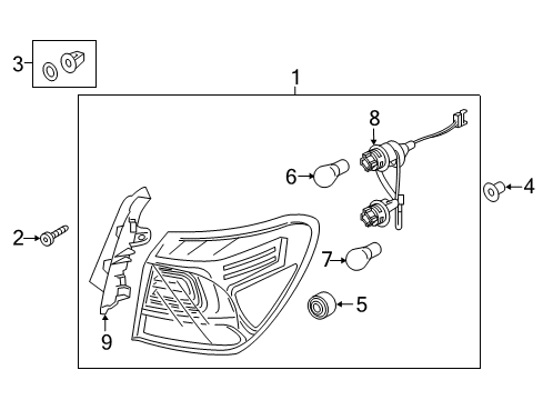 2022 Kia Rio Tail Lamps Lamp Assembly-Rear Comb Diagram for 92401H9300