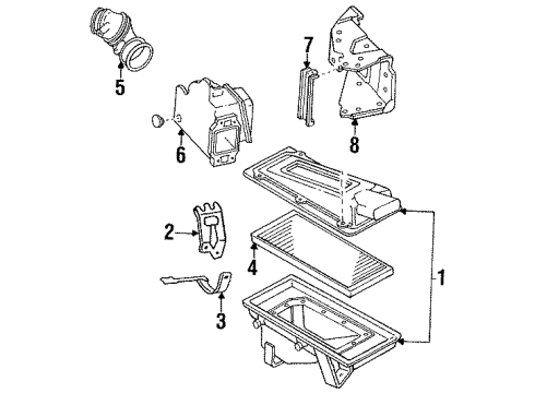 1989 Nissan Stanza Filters Air Cleaner Assembly Diagram for 16500-D3500
