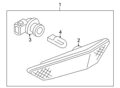 2003 Infiniti G35 Bulbs Lamp Assembly-Side Marker, LH Diagram for 26185-AL520