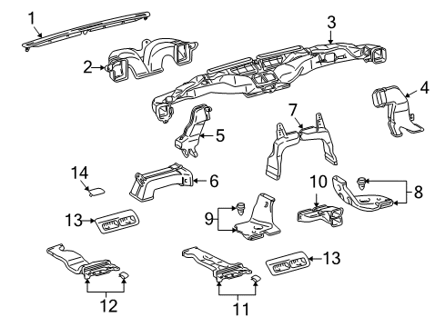 2009 Lexus LX570 Ducts Nozzle Assy, Defroster Diagram for 55981-60020-C0