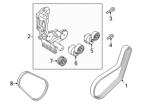 2014 Kia Optima Belts & Pulleys Tensioner Assembly Diagram for 252802G654