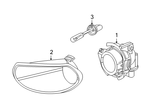 2003 Saturn L200 Bulbs Bezel, Front Fog Lamp Diagram for 22681684