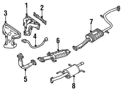 1995 Kia Sephia Powertrain Control Insulator Assembly-Exhaust Diagram for 0K24T13390