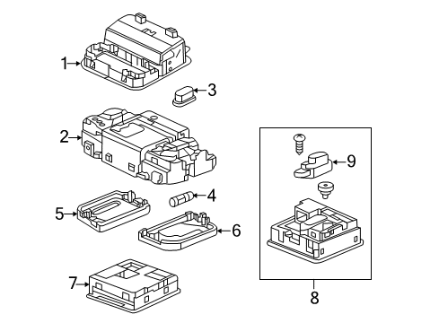 2012 Honda CR-V Sunroof Module Assy., Ambient Light *YR416L* (MAX IVORY) Diagram for 39180-T0A-A21ZA