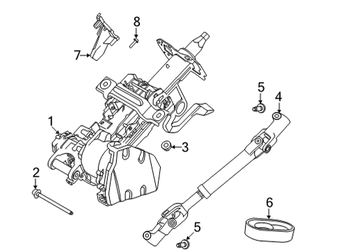 2021 Ford Mustang Mach-E Steering Column & Wheel, Steering Gear & Linkage Steering Wheel Bolt Diagram for -W720619-S437