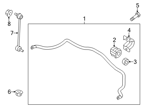 2015 Hyundai Tucson Stabilizer Bar & Components - Front Bolt-Flange Diagram for 548622T000