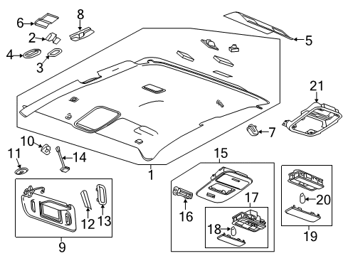 2015 Chevrolet Colorado Bulbs Console Asm-Roof *Platinum M Diagram for 84112680