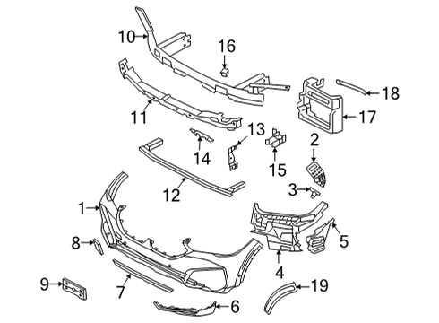 2022 BMW X6 Bumper & Components - Front C-Clip Nut Diagram for 07149118815