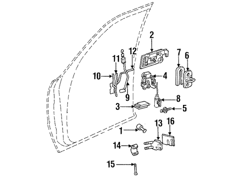 1992 Chrysler New Yorker Front Door - Hardware -& BRKT Dr Elec Lock-Service Diagram for 4615410