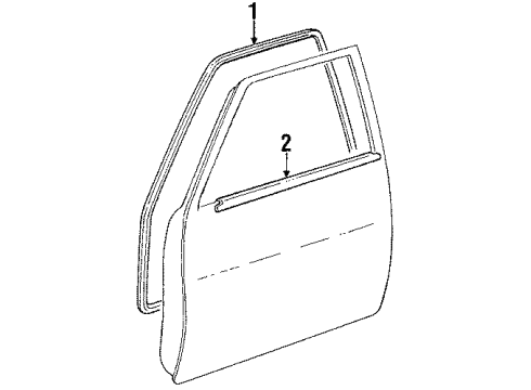 1988 Toyota Pickup Door & Components Weatherstrip Diagram for 68160-89116