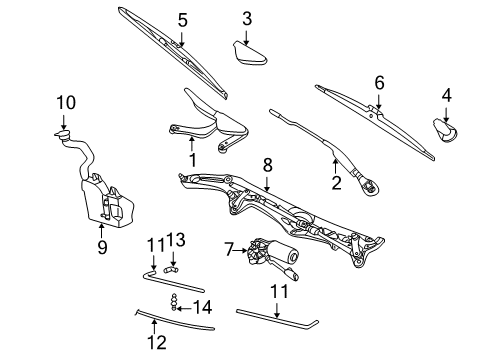 2004 BMW 760i Wiper & Washer Components Connection Piece Diagram for 61688252747