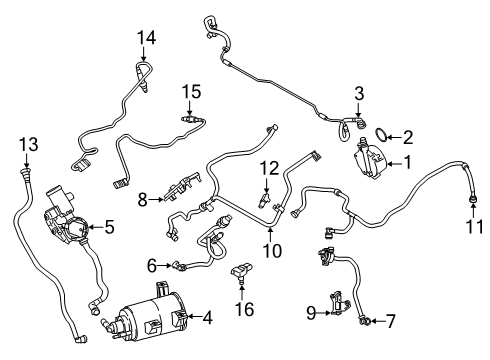 2018 BMW M5 Fuel Supply Breather Line Diagram for 16127380879