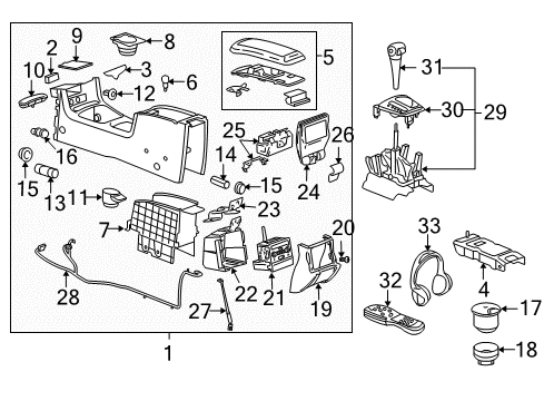 2006 Chevrolet Malibu Console Handle Asm-Automatic Transmission Control Lever *Ebony Diagram for 15858918
