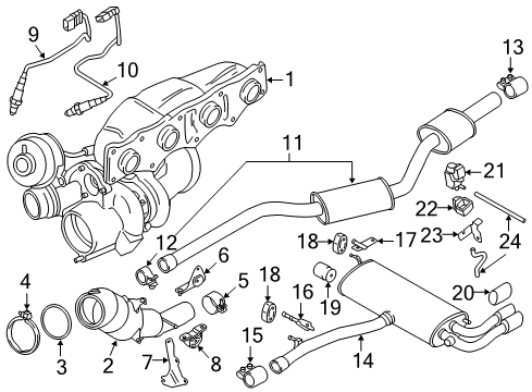 2013 BMW X3 Exhaust Components Muffler Pipe Diagram for 18308620282