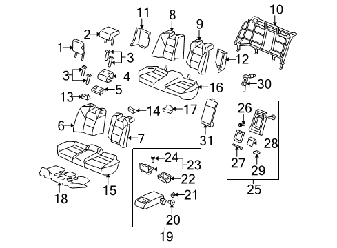 2010 Acura TL Rear Seat Components Pad Assembly, Right Rear Seat-Back Diagram for 82127-TK4-A11