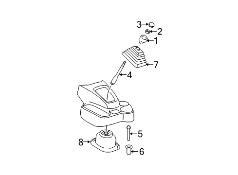 2003 Dodge Ram 3500 Gear Shift Control Boot-Gear Shift Lever Diagram for 52107792AA