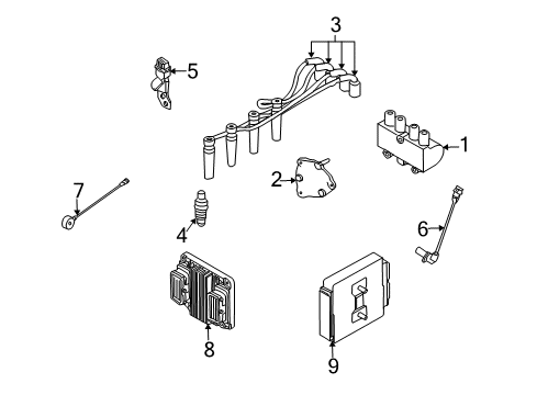 2004 Chevrolet Aveo Powertrain Control Module Asm, Trans Control Diagram for 96423611