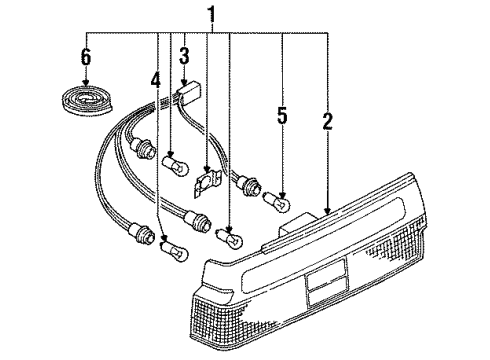 1990 Nissan Sentra Bulbs Lens Combination Lamp, LH Diagram for 26559-82A10