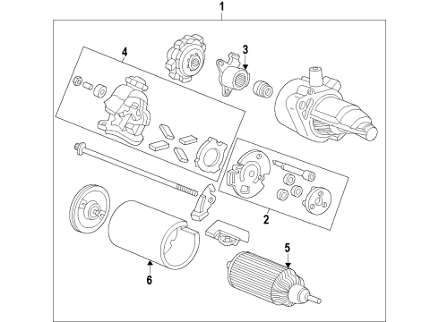 2011 Honda Insight Starter Armature Assembly Diagram for 31207-RMX-004