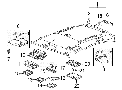 2016 Honda Accord Interior Trim - Roof Sunvisor Assembly, Driver Side (Graphite Black) (Mirror) Diagram for 83280-T3L-A12ZC