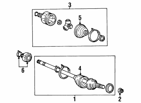 1998 Hyundai Elantra Drive Axles - Front Joint & Shaft Kit-Front Axle W Diagram for 49508-29K00