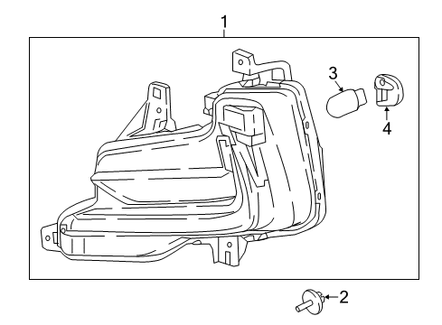 2019 Buick Enclave Signal Lamps Signal Lamp Assembly Diagram for 84444302