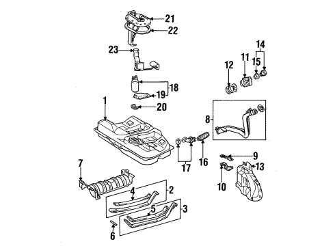 1997 Toyota Avalon Fuel Supply Fuel Gauge Sending Unit Diagram for 83320-49075