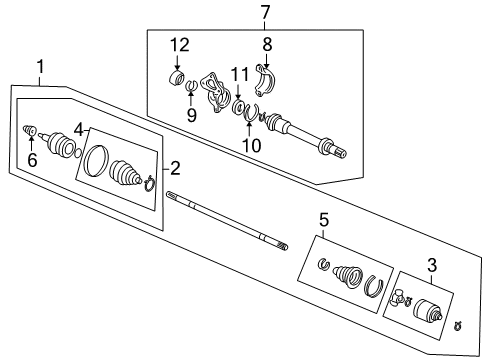 2000 Honda Odyssey Drive Axles - Front Joint, Inboard Diagram for 44310-S0X-A01
