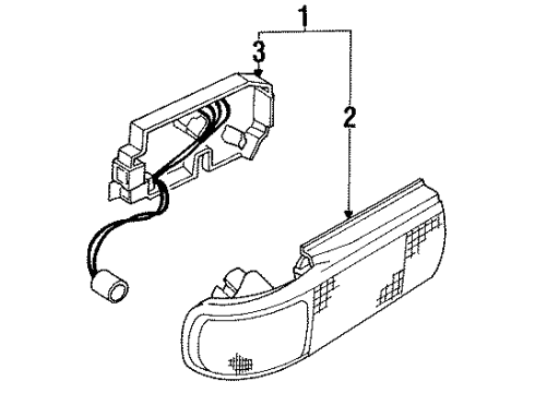 1993 Nissan Sentra Combination Lamps Body Assembly-Combination Lamp, RH Diagram for B6554-65Y71