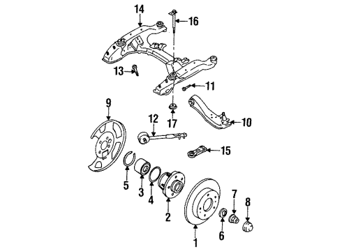 1993 Infiniti J30 Front Brake Components Washer-Front Wheel Bearing Diagram for 40264-0P001