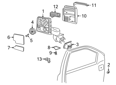 2020 Chevrolet Silverado 1500 Outside Mirrors Mirror Assembly Diagram for 84994416