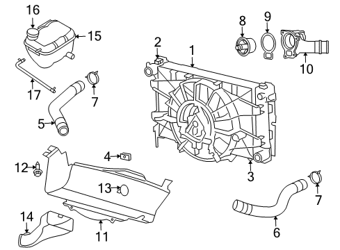 2009 Dodge Viper Radiator & Components Hose-Radiator Inlet Diagram for 5030603AC