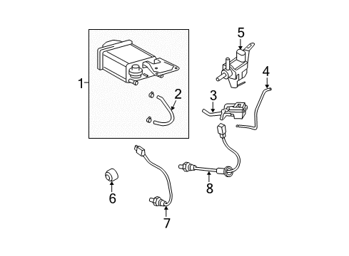 2009 Toyota Yaris Emission Components Canister Hose Diagram for 95333-08030