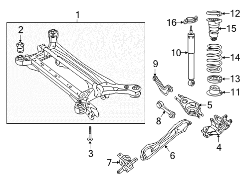 2017 Chrysler Pacifica Rear Suspension Components, Lower Control Arm, Ride Control Trailing Arm Diagram for 68470299AA
