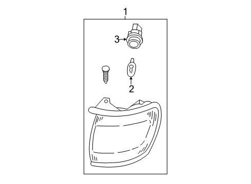 1998 Nissan Pathfinder Bulbs Lamp Assembly-Side Combination, LH Diagram for 26115-0W025