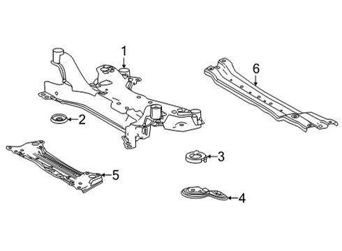 2017 Toyota Mirai Suspension Mounting - Front Plate Diagram for 52257-62010