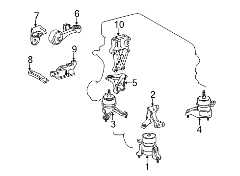 2010 Toyota Camry Engine & Trans Mounting Front Mount Bracket Diagram for 12311-36040