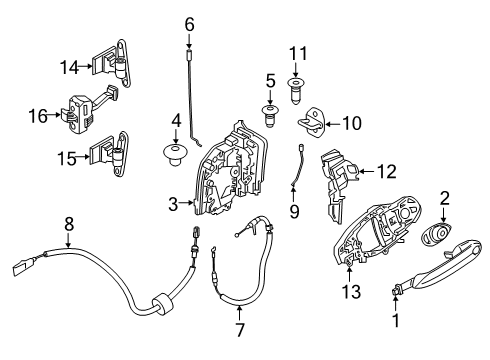 2020 BMW M8 Door LOCKROD, RIGHT Diagram for 51217428538